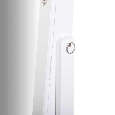 espejo joyero madera blanco 38x38x140 cm