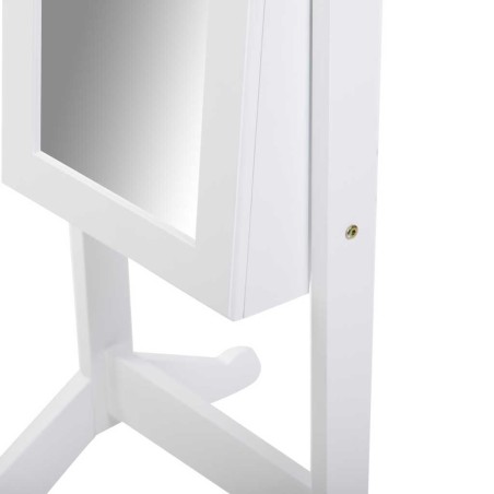 espejo joyero madera blanco 38x38x140 cm