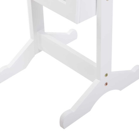 espejo joyero madera blanco 38x38x140 cm