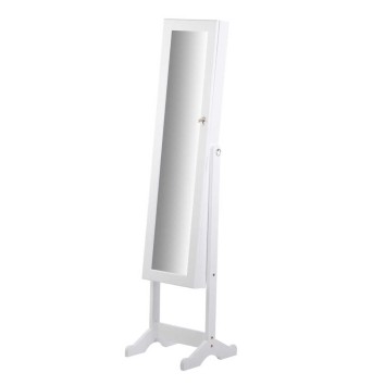 espejo joyero madera blanco 38x38x140 cm