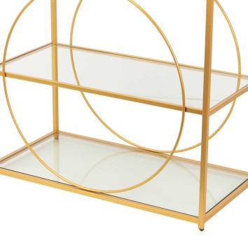 estanteria metal dorado c/ cristales 82x42x173 cm 2