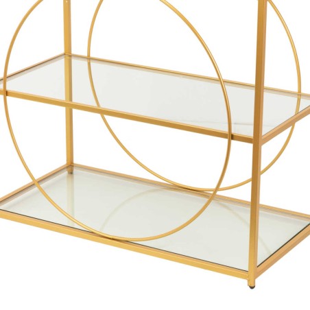 estanteria metal dorado c/ cristales 82x42x173 cm