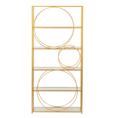 estanteria metal dorado c/ cristales 82x42x173 cm