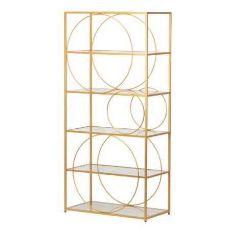 estanteria metal dorado c/ cristales 82x42x173 cm