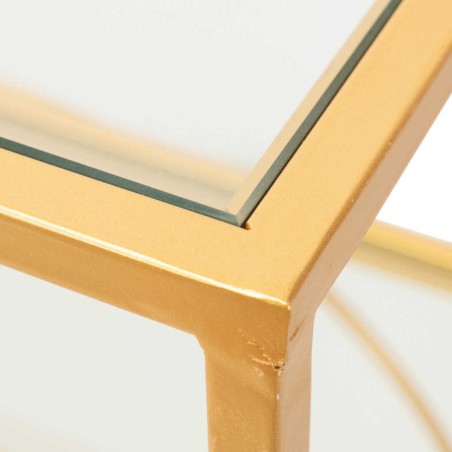 consola metal dorado c/ cristales 130x30x80 cm