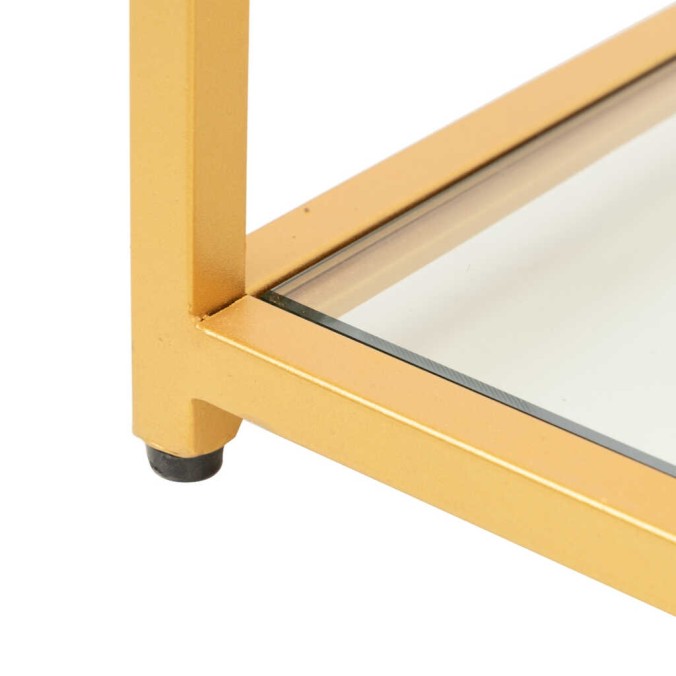 consola metal dorado c/ cristales 130x30x80 cm