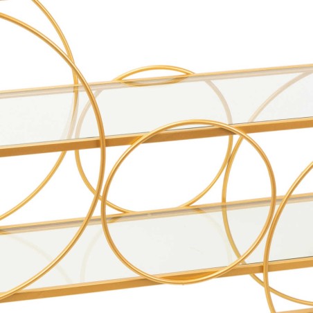 consola metal dorado c/ cristales 130x30x80 cm