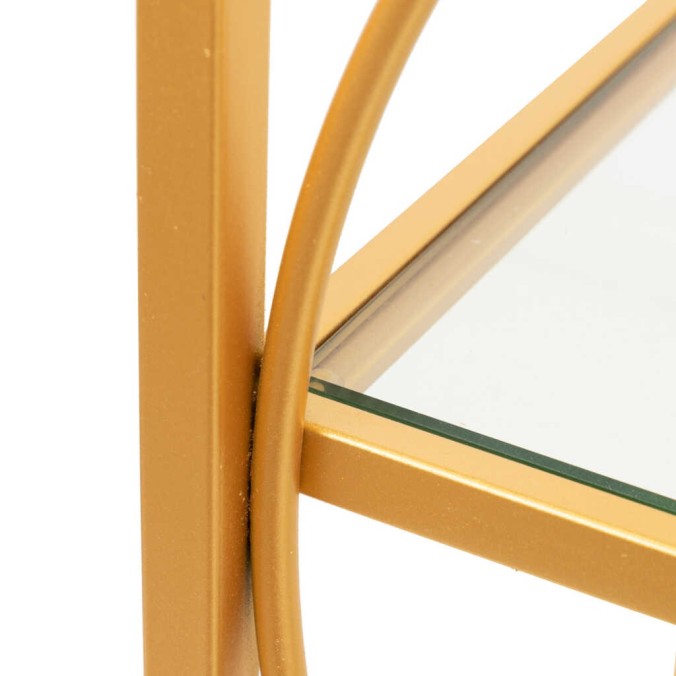 consola metal dorado c/ cristales 130x30x80 cm