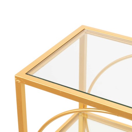 consola metal dorado c/ cristales 130x30x80 cm
