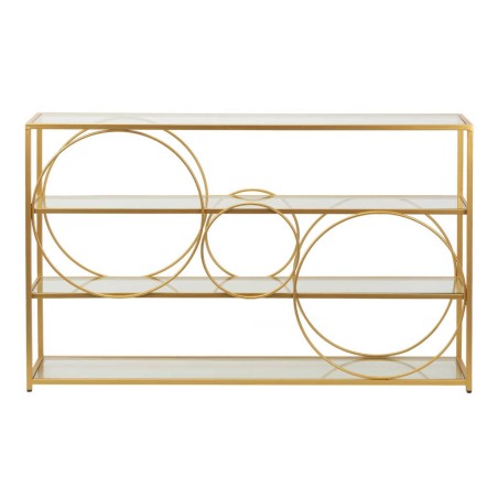 consola metal dorado c/ cristales 130x30x80 cm