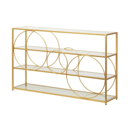 consola metal dorado c/ cristales 130x30x80 cm