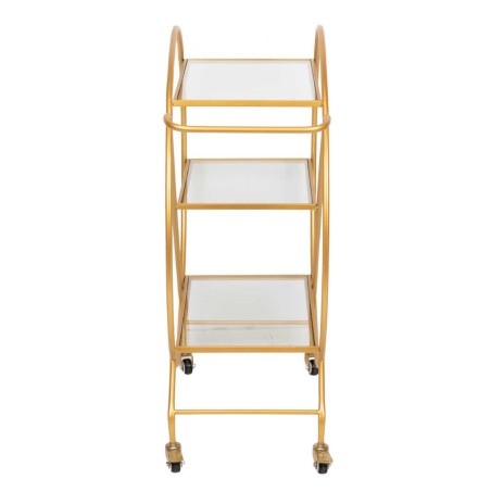 camarera metal dorada c/ cristales 76x35,5x90 cm