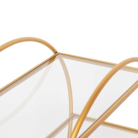 camarera metal dorada c/ cristales 76x35,5x90 cm