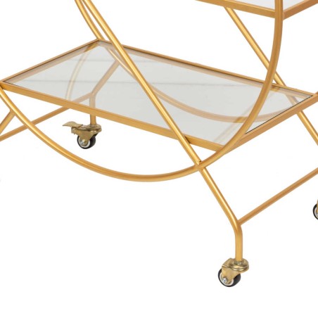 camarera metal dorada c/ cristales 76x35,5x90 cm