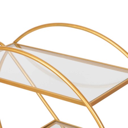 camarera metal dorada c/ cristales 76x35,5x90 cm