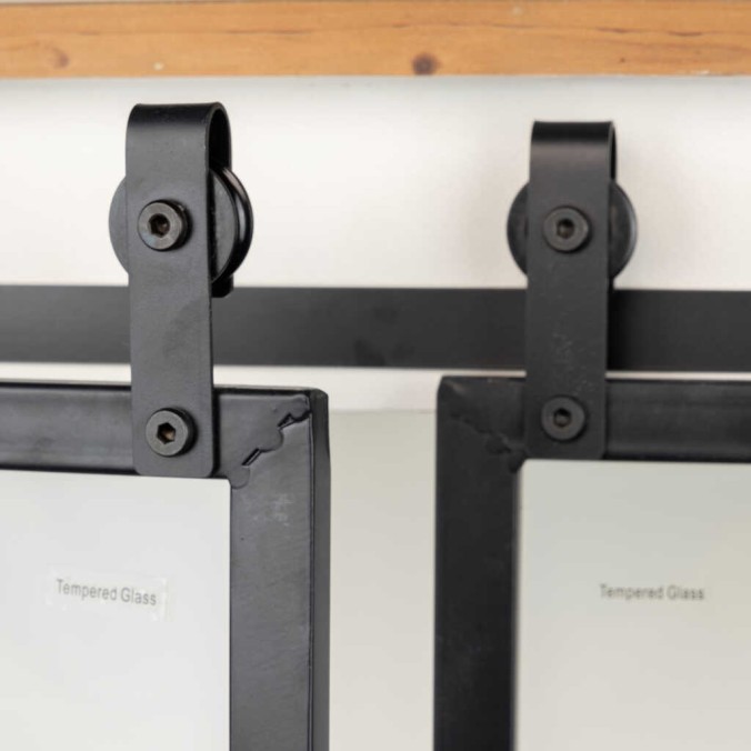 aparador alto madera / metal 100x40x194 cm