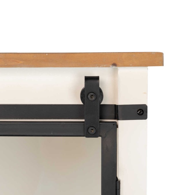 aparador alto madera / metal 100x40x194 cm