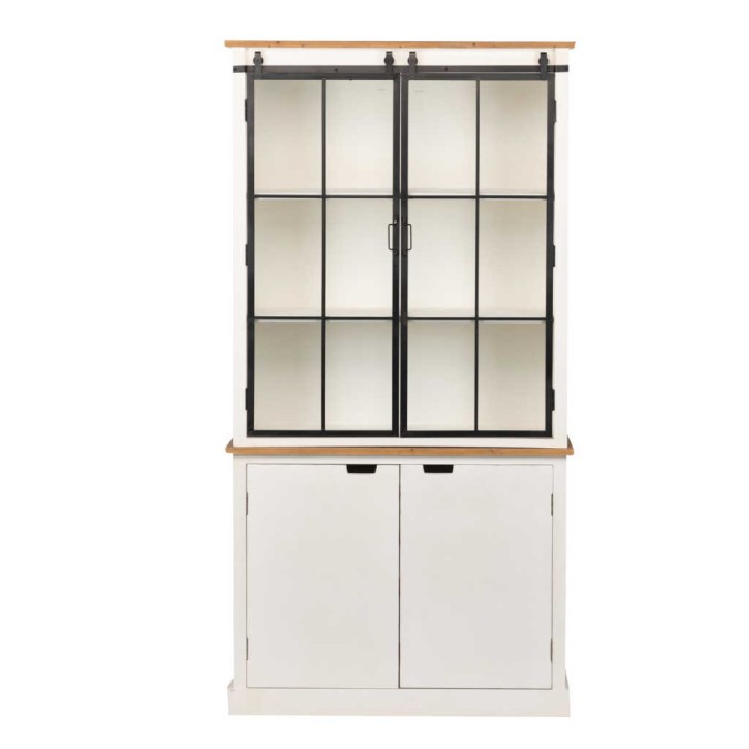 aparador alto madera / metal 100x40x194 cm