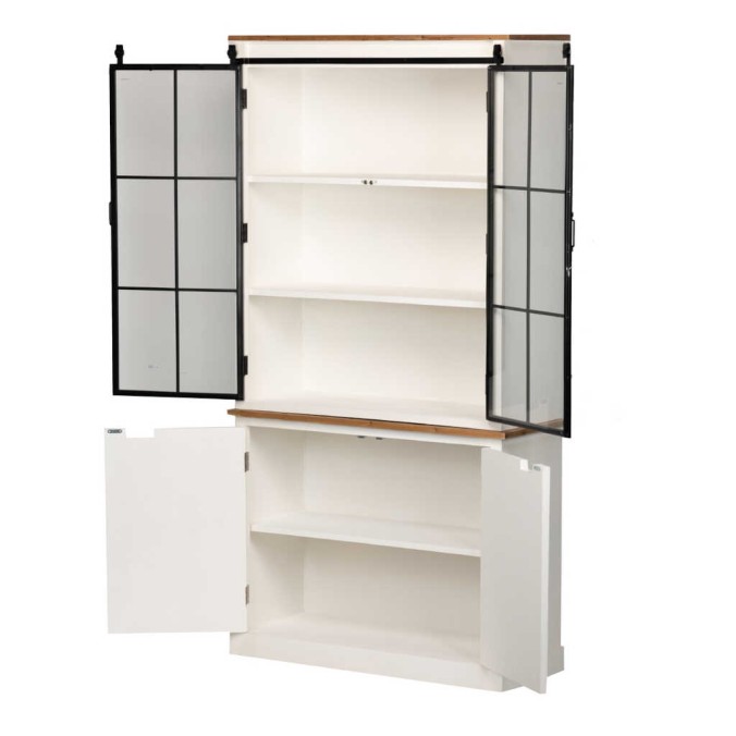 aparador alto madera / metal 100x40x194 cm