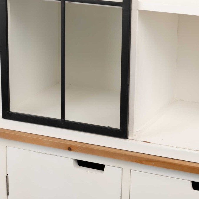 aparador alto madera / metal 123x40x192 cm