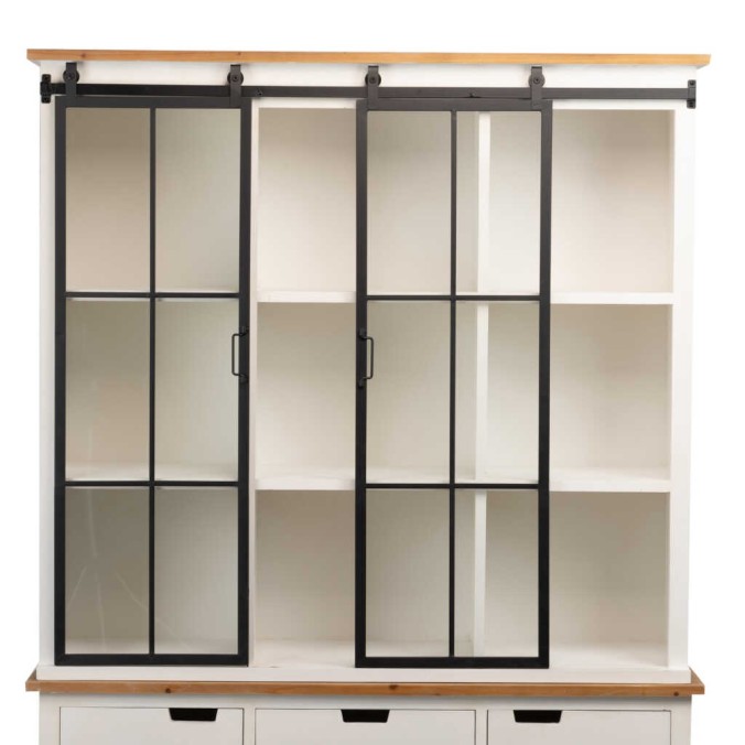 aparador alto madera / metal 123x40x192 cm