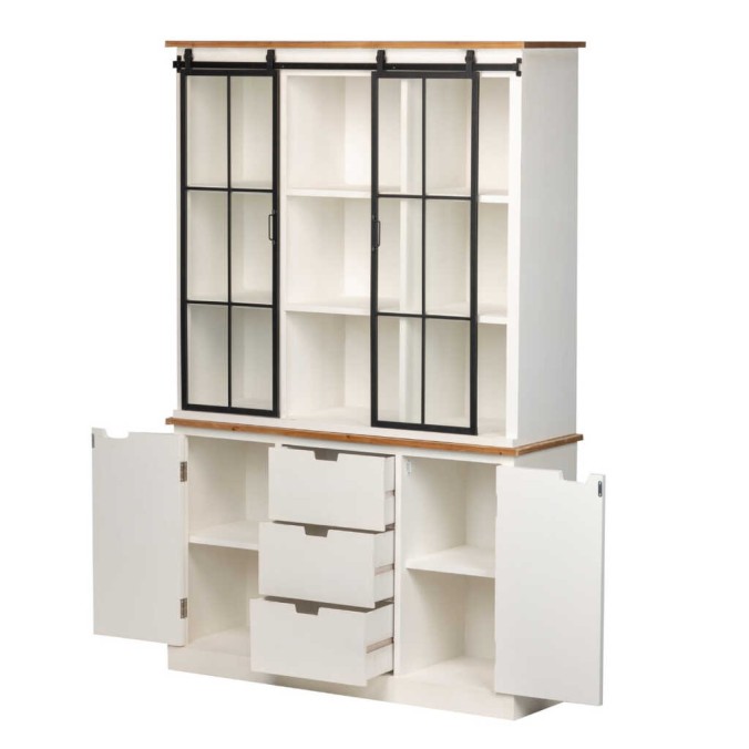 aparador alto madera / metal 123x40x192 cm