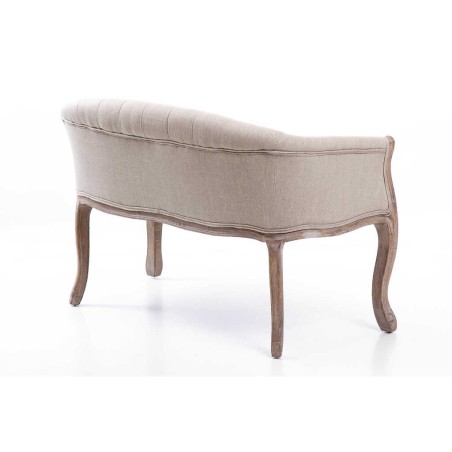 butaca doble beige capitone madera 107x61x71 cm