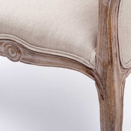 butaca doble beige capitone madera 107x61x71 cm