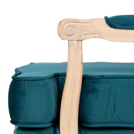 butaca velvet-madera azul 64x72x92 cm
