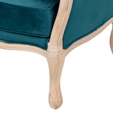 butaca velvet-madera azul 64x72x92 cm