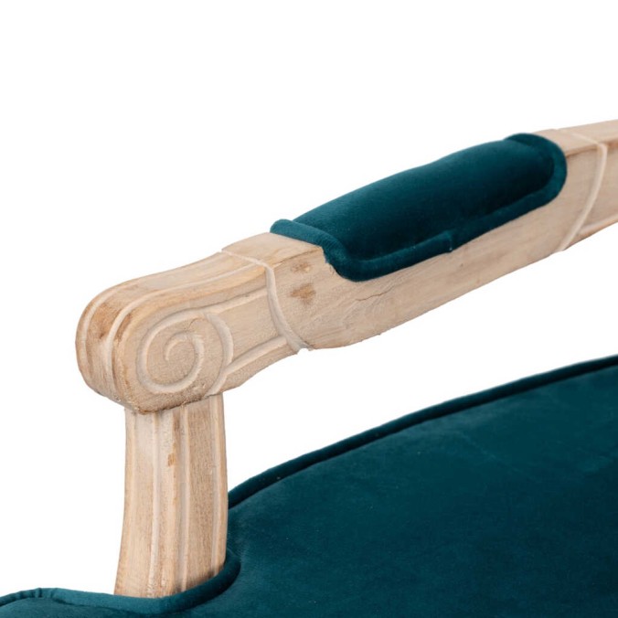 butaca velvet-madera azul 64x72x92 cm