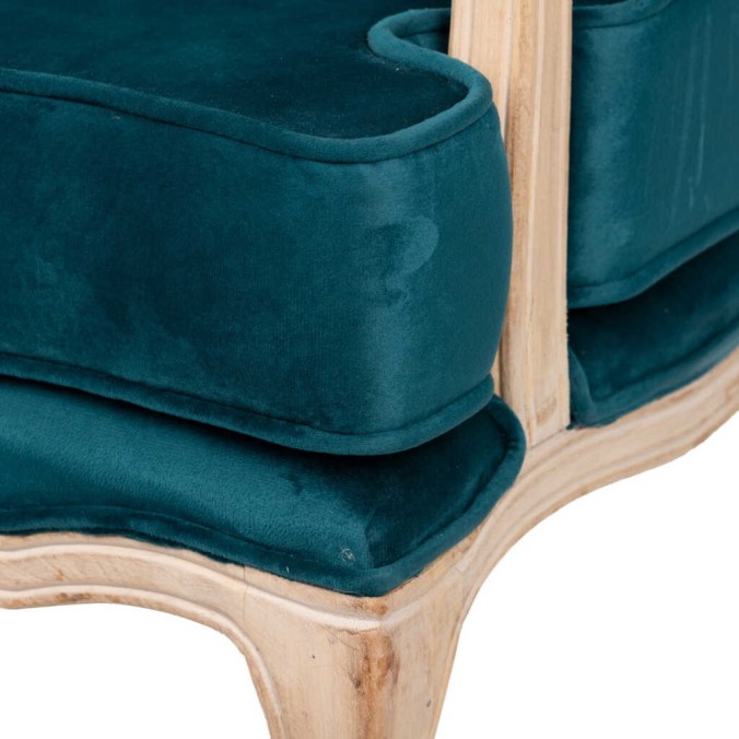 butaca velvet-madera azul 64x72x92 cm