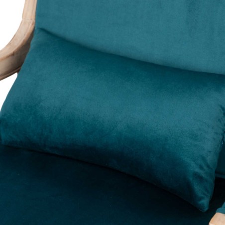 butaca velvet-madera azul 64x72x92 cm