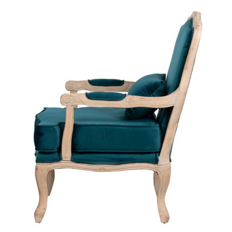 butaca velvet-madera azul 64x72x92 cm