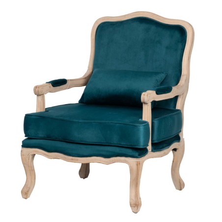 butaca velvet-madera azul 64x72x92 cm