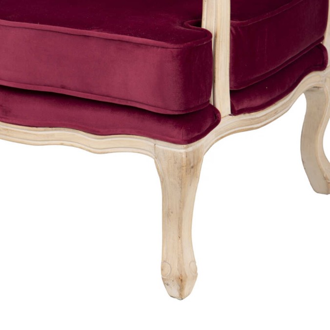 butaca velvet-madera granate 64x72x92 cm