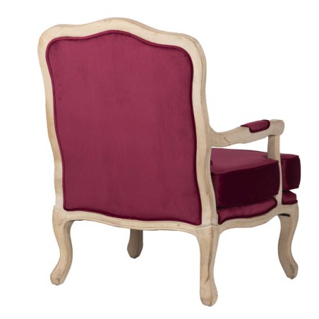 butaca velvet-madera granate 64x72x92 cm