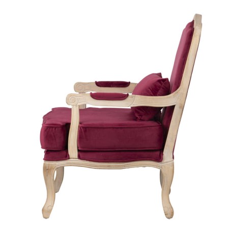 butaca velvet-madera granate 64x72x92 cm