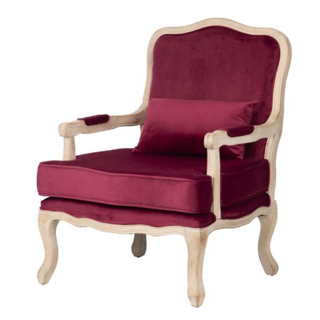 butaca velvet-madera granate 64x72x92 cm
