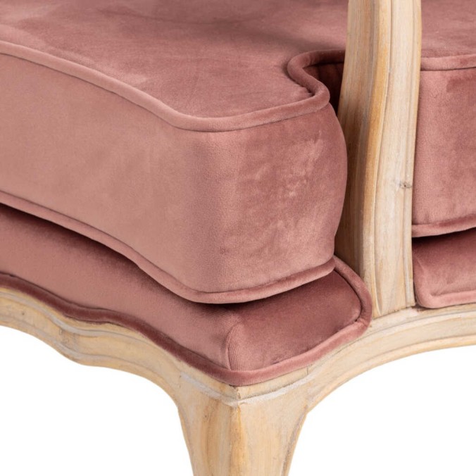 butaca velvet-madera melocoton 64x72x92 cm