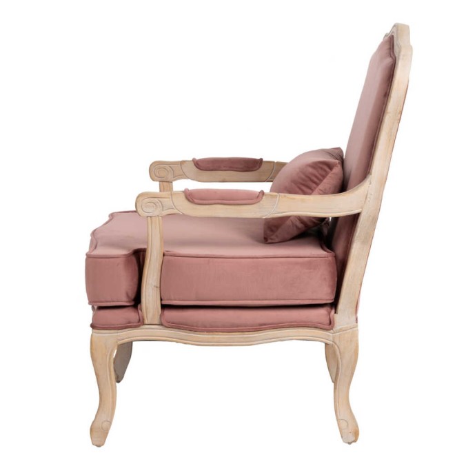 butaca velvet-madera melocoton 64x72x92 cm