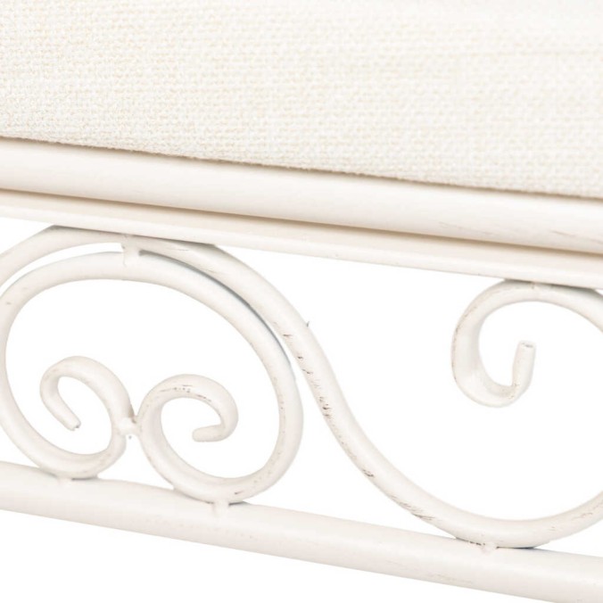 banco forja blanca antique 110x40x85 cm