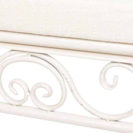 banco forja blanca antique 110x40x85 cm