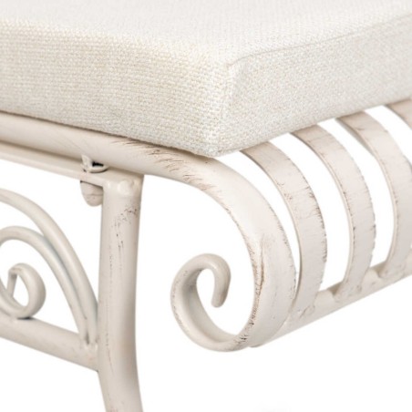 banco forja blanca antique 110x40x85 cm