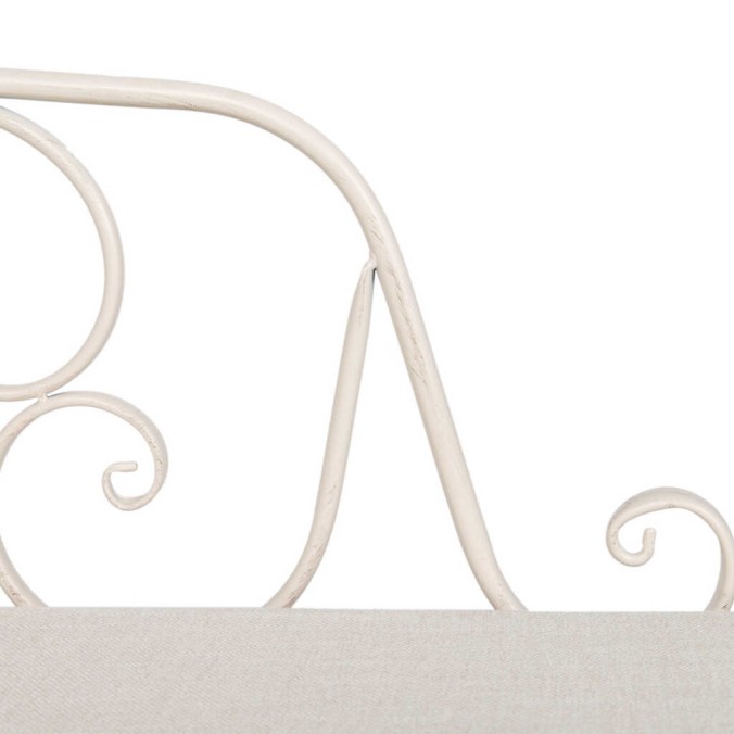 banco forja blanca antique 110x40x85 cm