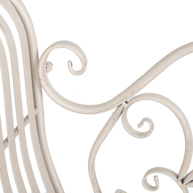 banco forja blanca antique 110x40x85 cm