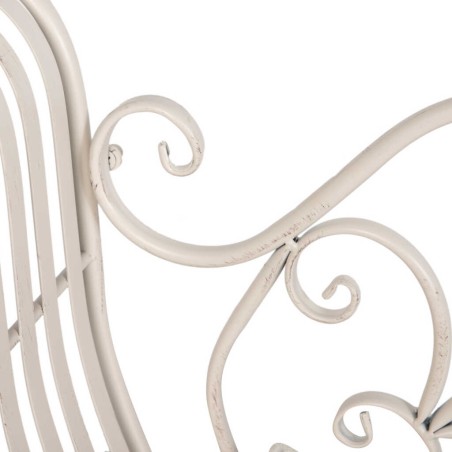 banco forja blanca antique 110x40x85 cm