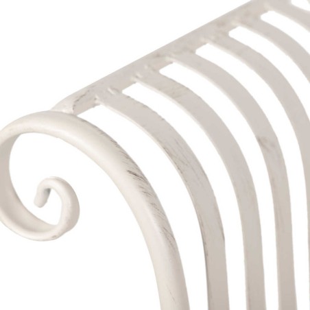 banco forja blanca antique 110x40x85 cm