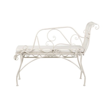 banco forja blanca antique 110x40x85 cm