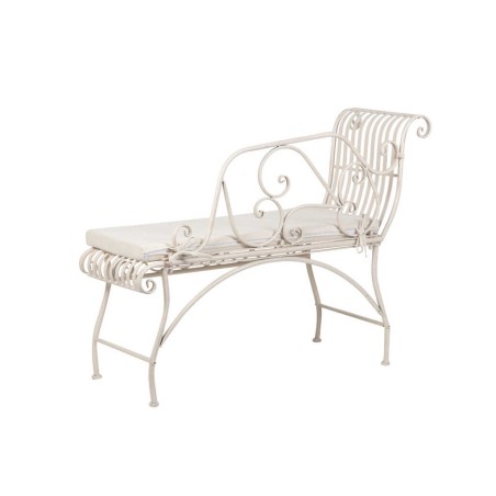 banco forja blanca antique 110x40x85 cm